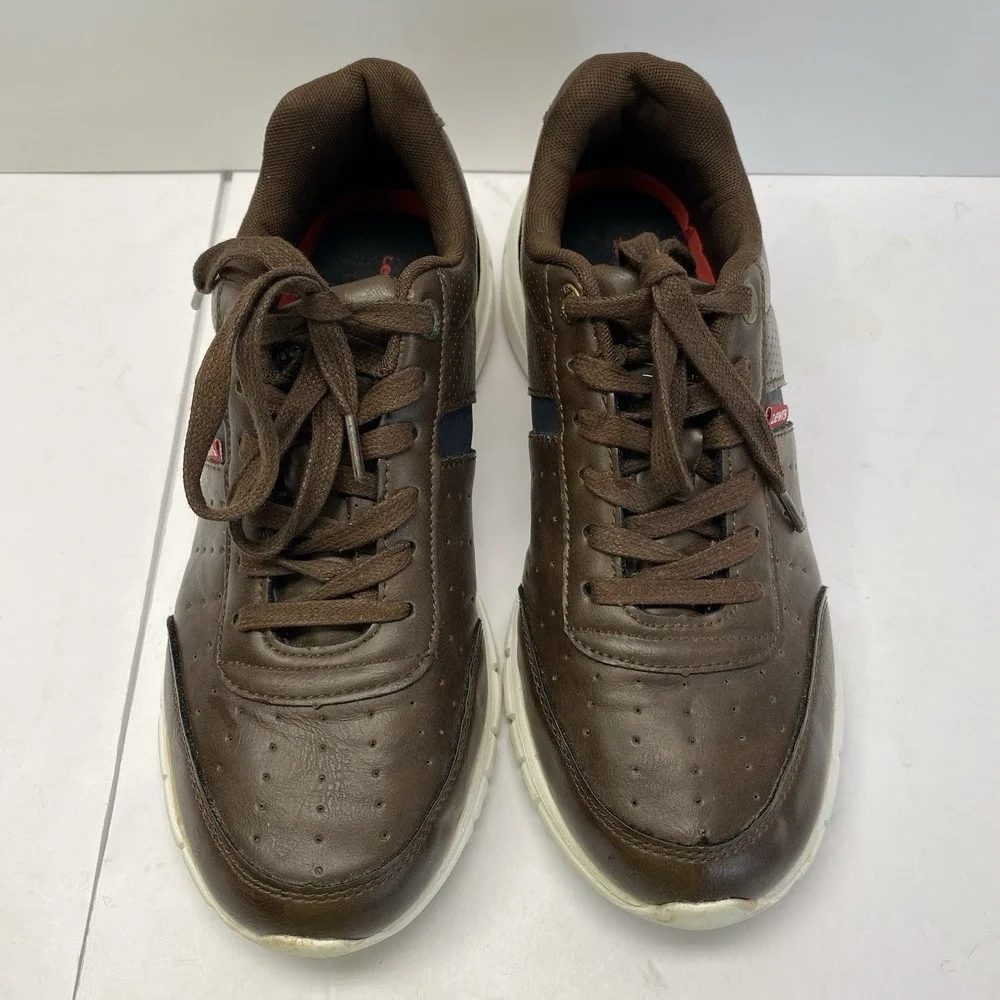 Levi's Comfort Shoe Men Sz 8.5 Casual Brown And Black Low‎ Top Lace Up 51800401B